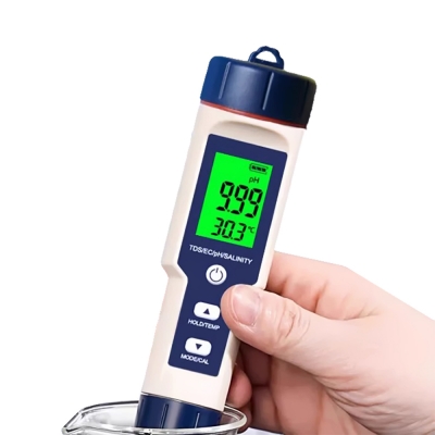 Многофункциональный тестер качества воды PureTester 5 в 1 (PH, EC, TEMP, SALT, TDS)-4